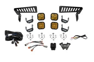 Jeep Wrangler LED Light Pods - Diode Dynamics - SS3 Cowl Bracket Kit - Yellow - `18-`25